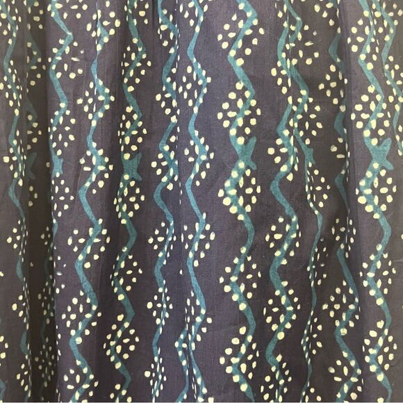 Maisie Riviera Smocked Bodice Midi Dress – Navy/Ivory Geo | Size Large - Picture 8 of 11